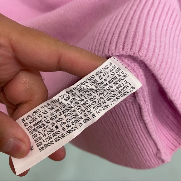 English Factory Bunny Rhinestone Bow Sweater Pink Small FLAWED - Picture 7 of 8